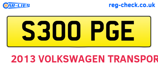 S300PGE are the vehicle registration plates.