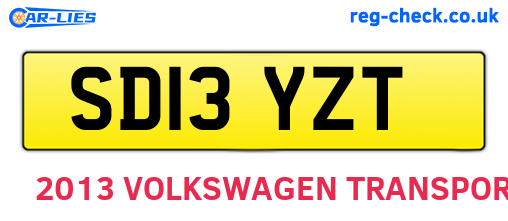 SD13YZT are the vehicle registration plates.