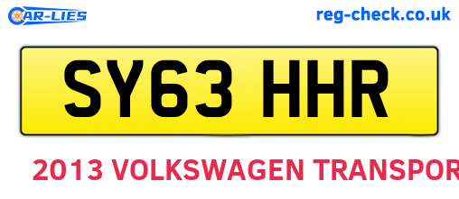 SY63HHR are the vehicle registration plates.