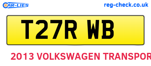 T27RWB are the vehicle registration plates.