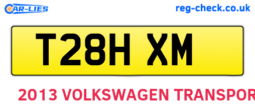 T28HXM are the vehicle registration plates.