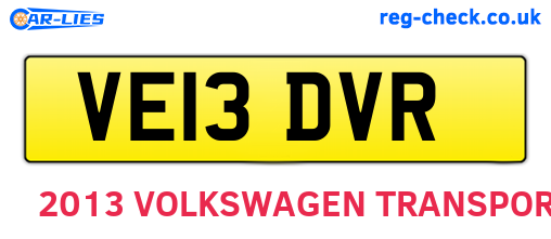 VE13DVR are the vehicle registration plates.