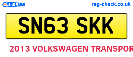 SN63SKK are the vehicle registration plates.