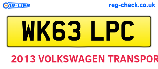 WK63LPC are the vehicle registration plates.