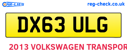 DX63ULG are the vehicle registration plates.