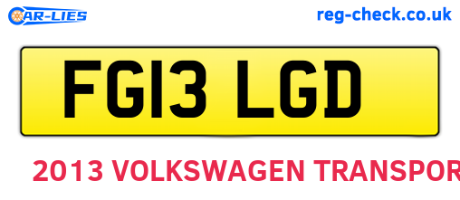 FG13LGD are the vehicle registration plates.