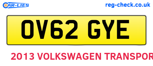 OV62GYE are the vehicle registration plates.