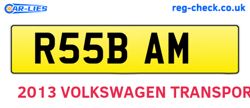 R55BAM are the vehicle registration plates.