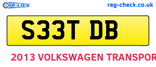 S33TDB are the vehicle registration plates.