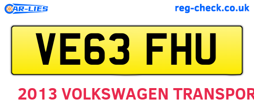 VE63FHU are the vehicle registration plates.