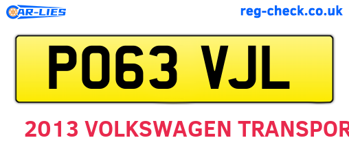 PO63VJL are the vehicle registration plates.