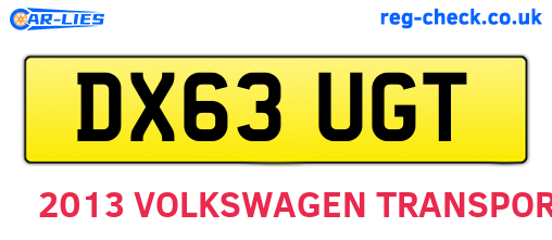 DX63UGT are the vehicle registration plates.