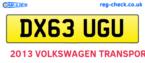 DX63UGU are the vehicle registration plates.