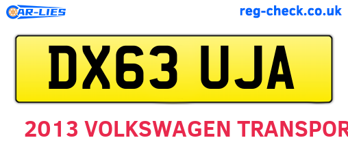 DX63UJA are the vehicle registration plates.