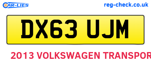 DX63UJM are the vehicle registration plates.