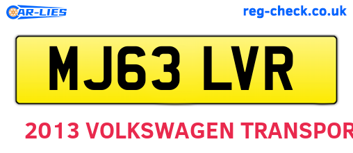 MJ63LVR are the vehicle registration plates.