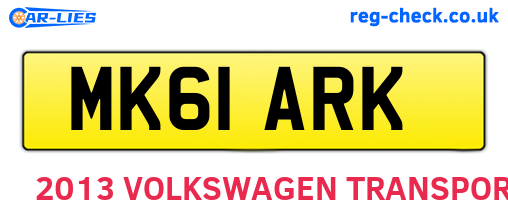 MK61ARK are the vehicle registration plates.