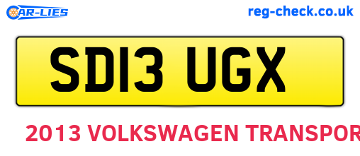 SD13UGX are the vehicle registration plates.