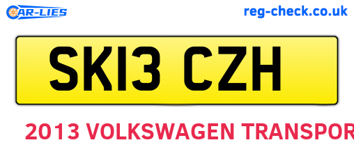 SK13CZH are the vehicle registration plates.