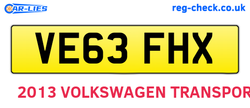 VE63FHX are the vehicle registration plates.