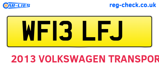 WF13LFJ are the vehicle registration plates.