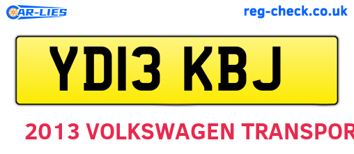 YD13KBJ are the vehicle registration plates.