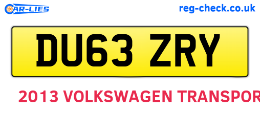 DU63ZRY are the vehicle registration plates.