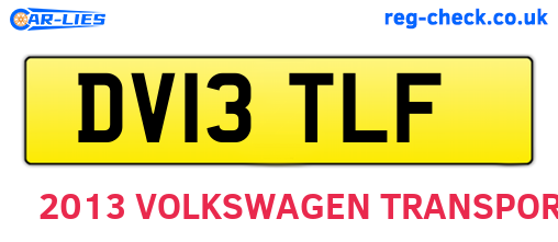 DV13TLF are the vehicle registration plates.