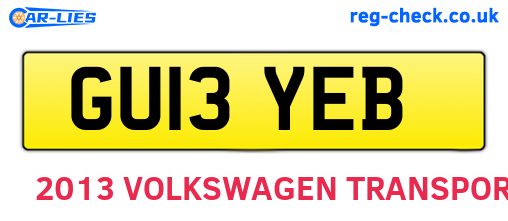 GU13YEB are the vehicle registration plates.