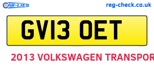 GV13OET are the vehicle registration plates.