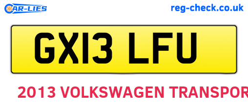 GX13LFU are the vehicle registration plates.