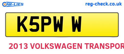 K5PWW are the vehicle registration plates.