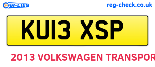 KU13XSP are the vehicle registration plates.