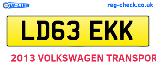 LD63EKK are the vehicle registration plates.