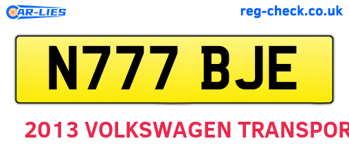 N777BJE are the vehicle registration plates.