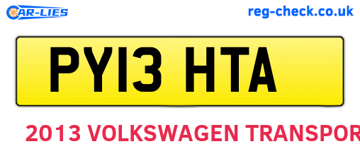 PY13HTA are the vehicle registration plates.