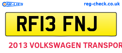 RF13FNJ are the vehicle registration plates.