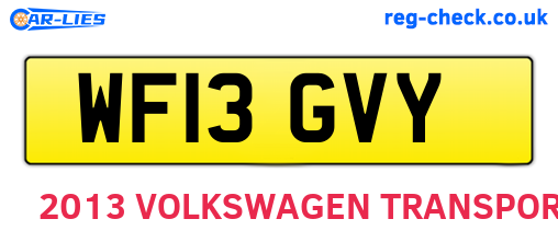 WF13GVY are the vehicle registration plates.