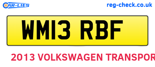 WM13RBF are the vehicle registration plates.