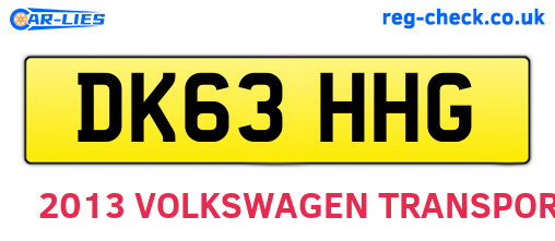 DK63HHG are the vehicle registration plates.