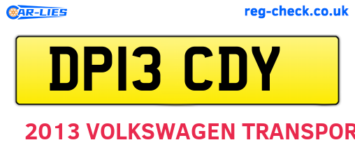 DP13CDY are the vehicle registration plates.