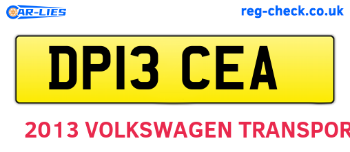 DP13CEA are the vehicle registration plates.