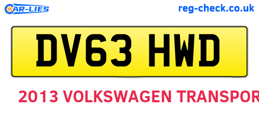 DV63HWD are the vehicle registration plates.