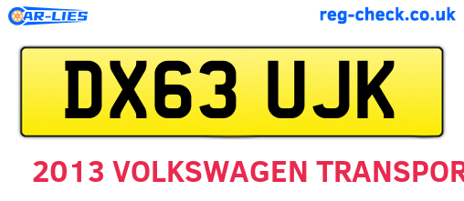 DX63UJK are the vehicle registration plates.