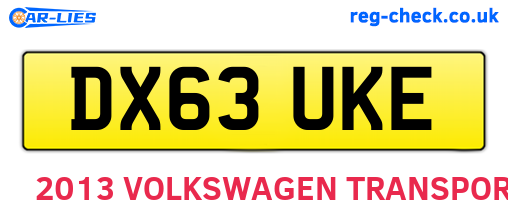 DX63UKE are the vehicle registration plates.