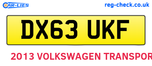 DX63UKF are the vehicle registration plates.
