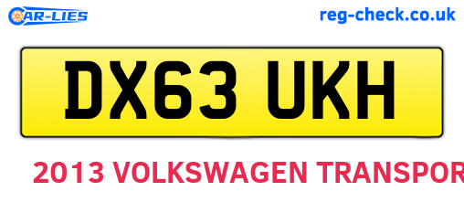 DX63UKH are the vehicle registration plates.