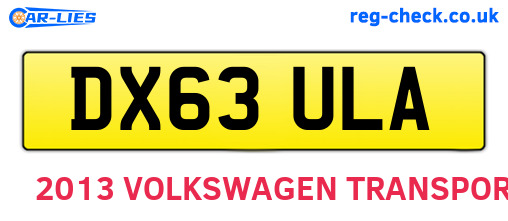DX63ULA are the vehicle registration plates.