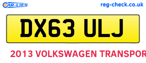 DX63ULJ are the vehicle registration plates.