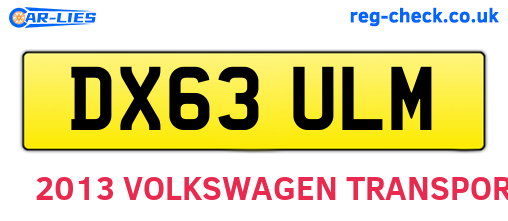 DX63ULM are the vehicle registration plates.